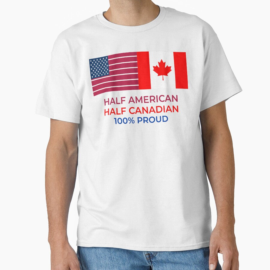 half American half Canadian 100% proud dual heritage by GlobalPrintArt