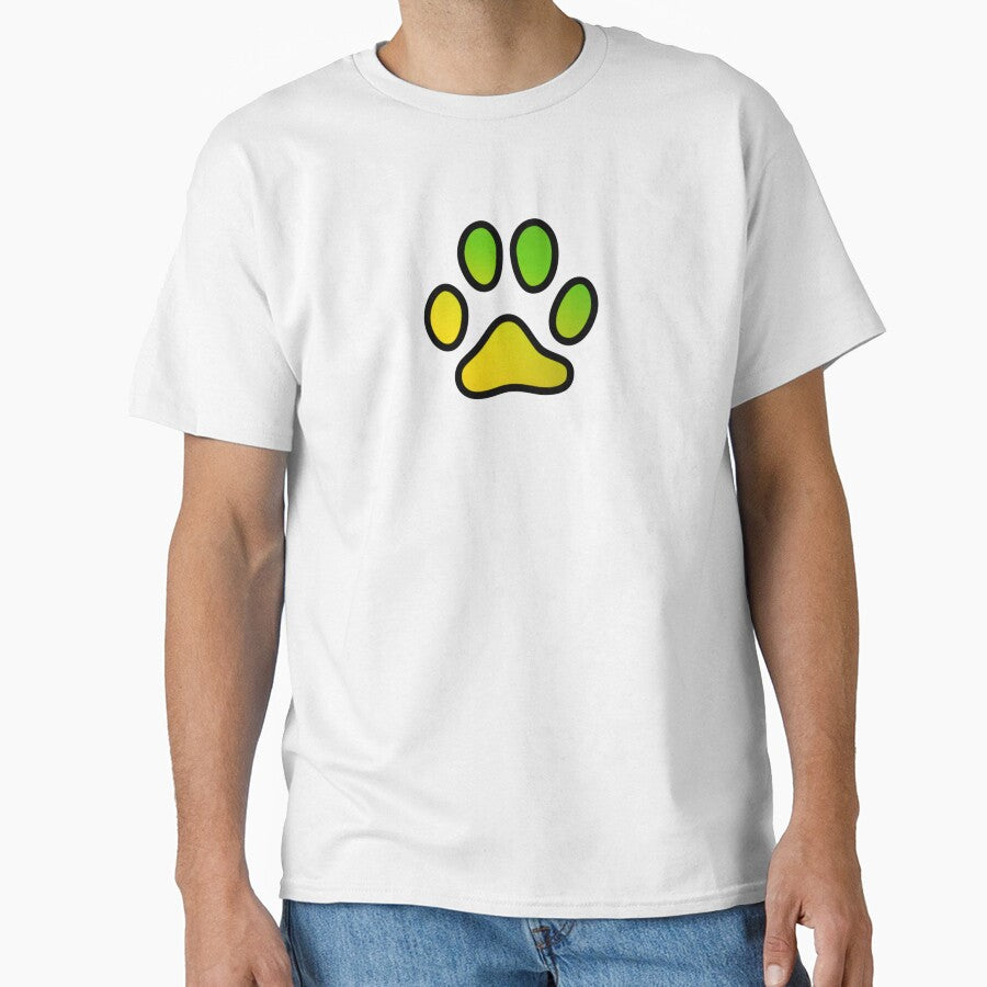 Green/yellow gradient paw print by Camilla Wynter