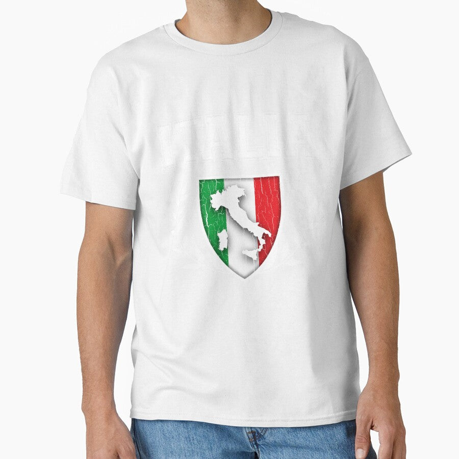 ITALIA - Classic Itlay Flag Crest (Vintage Distressed Design) by ROBOTFACE T-Shirts