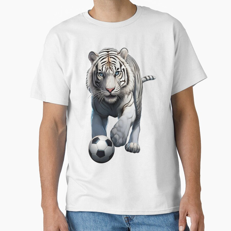 White Tiger Playing Soccer by KVB Design