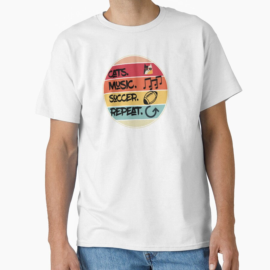 Cats music  soccer repeat retro  vintage  design by Moussa  Sussi