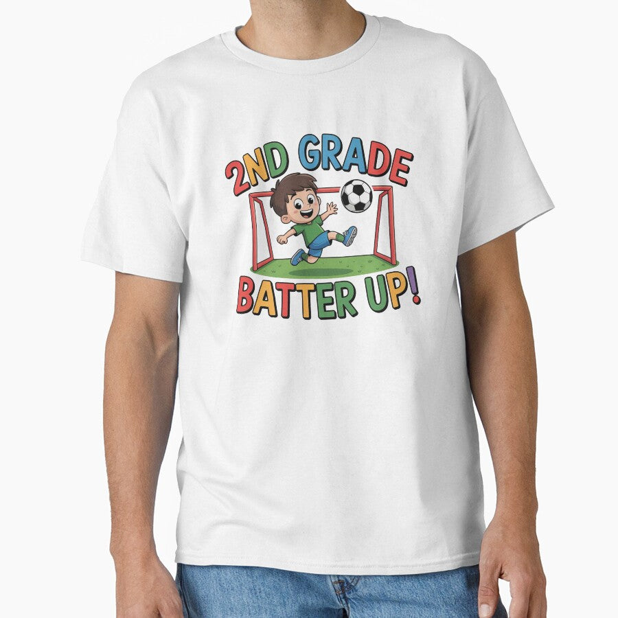 2nd Grade Batter Up Soccer Kid Back To School by PietrzakDesign