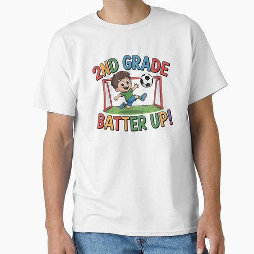 2nd Grade Batter Up Soccer Kid Back To School by PietrzakDesign