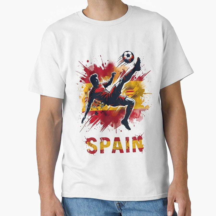 Spanish Football Colors Classic Shirt | Bold Red Gold Soccer Pride Tee | Spain Fan Gift Idea by 3ac-Arts