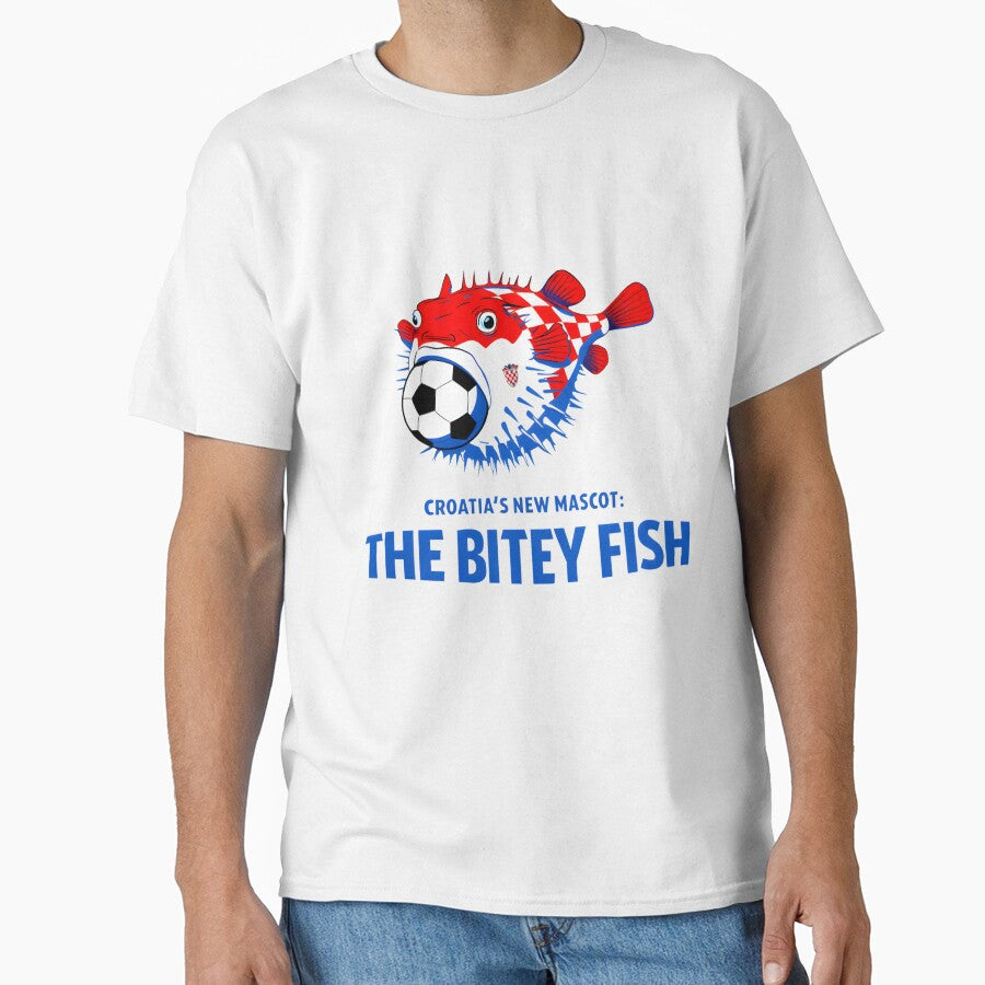 Croatia Football Mascot - The Bitey Fish Pufferfish Soccer Design by AnnDesignStudio