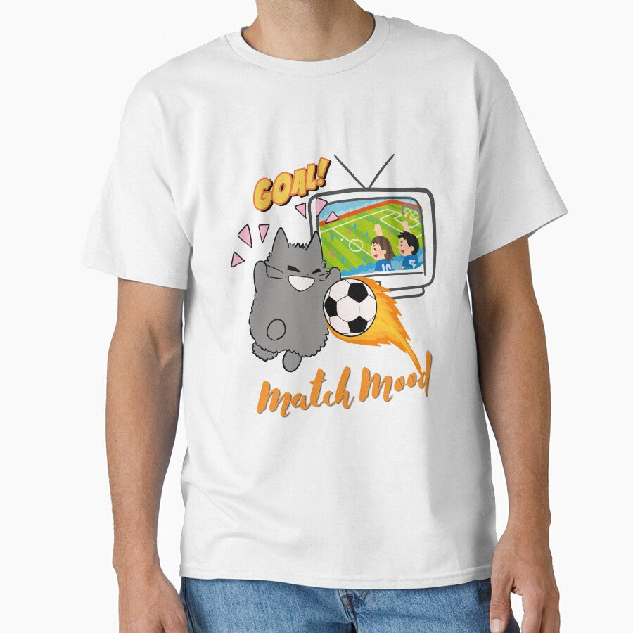 Match Mood Funny Cat and Soccer Goal Fireball by Atlasoloji