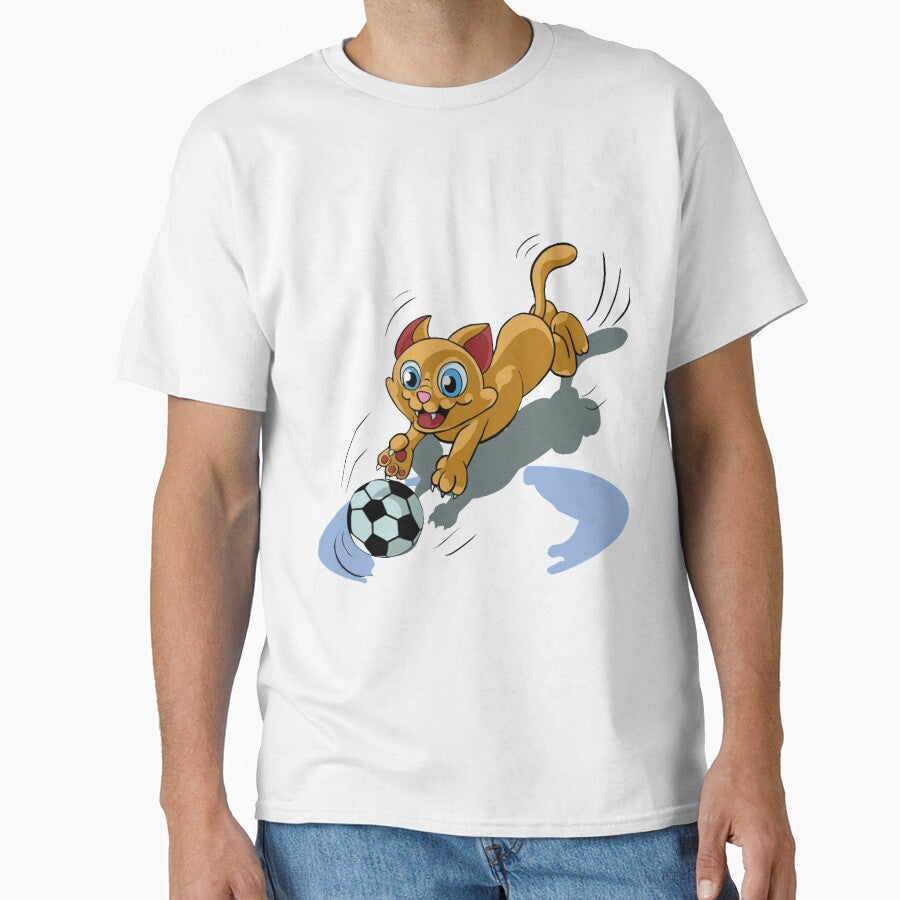 Cute little cat with soccer by EasyStreet Fashion