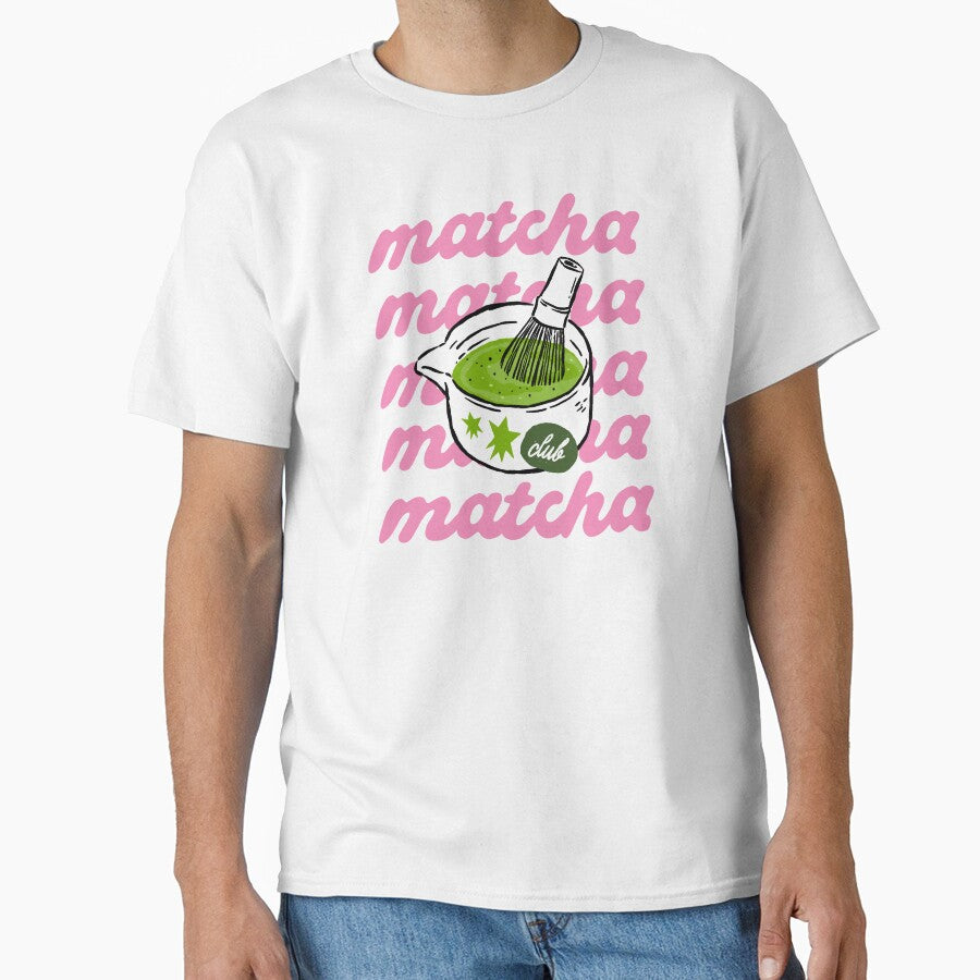 Retro Matcha Club Pink Typography Bowl And Whisk by krystalRomanart