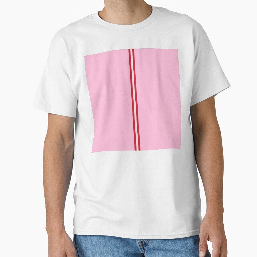 COTTON CANDY PINK, RED & CREAM Central Vertical 3 STRIPES by RachelMacht
