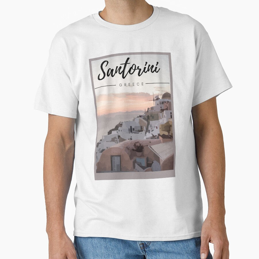 Santorini Greece - T-shirts, Hoodies and Sweatshirts by TripsandPrints