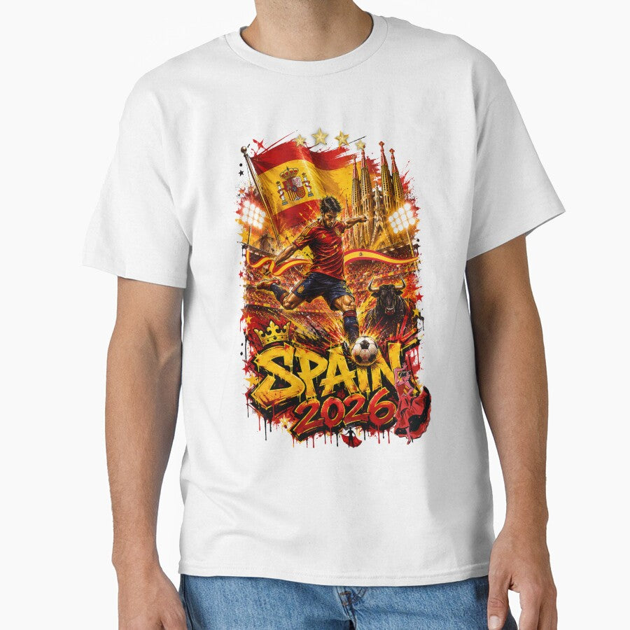 Spain World Cup 2026 Spain Soccer Merch | Football Fan Gear |ArgentinaSports Apparel Tee|  Spain independence Day |Soccer worldcup ChampionshipSoccer World ver 1 by CosmicNook1