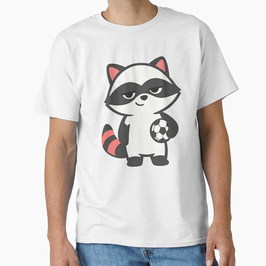 Trash Panda Baby Raccoon Soccer Cute Minimal Cartoon Animal Family Design by DreamyTupelo