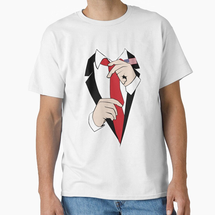 Suit Tuxedo Tie USA T-Shirt by AllStarMerch