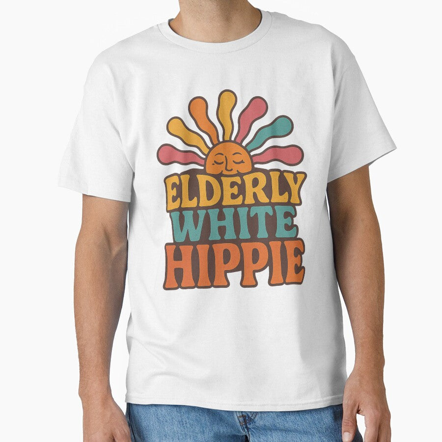 Elderly White Hippie Trending Funny Saying Hippie Men Women by NightWisdom
