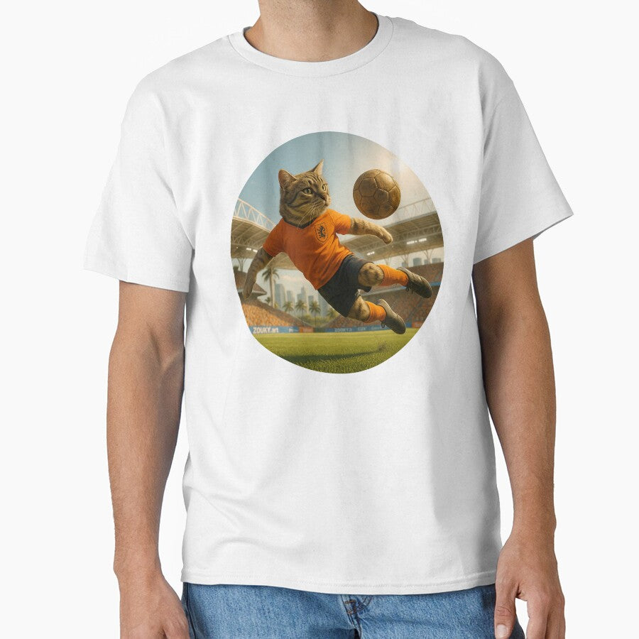 Dutch Soccer Orange Cat – Fearless Feline with Global Game Spirit by Zouky.art