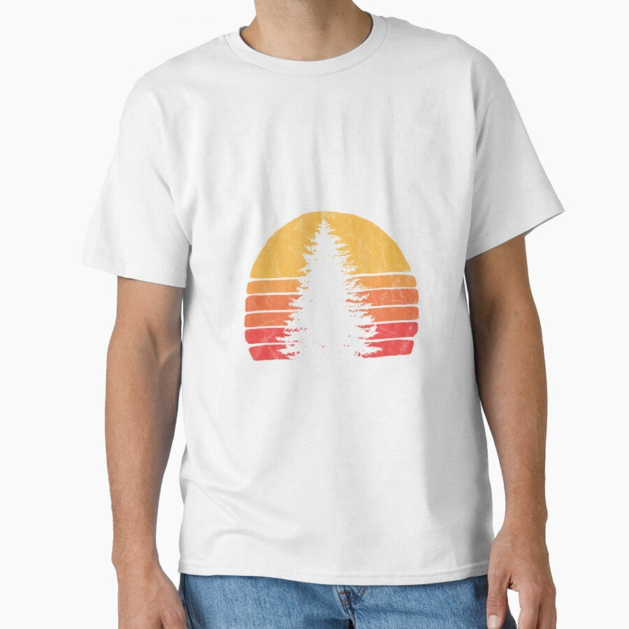 Solitary Pine Tree Sun - Vintage Retro Outdoor Graphic by TomAScott27