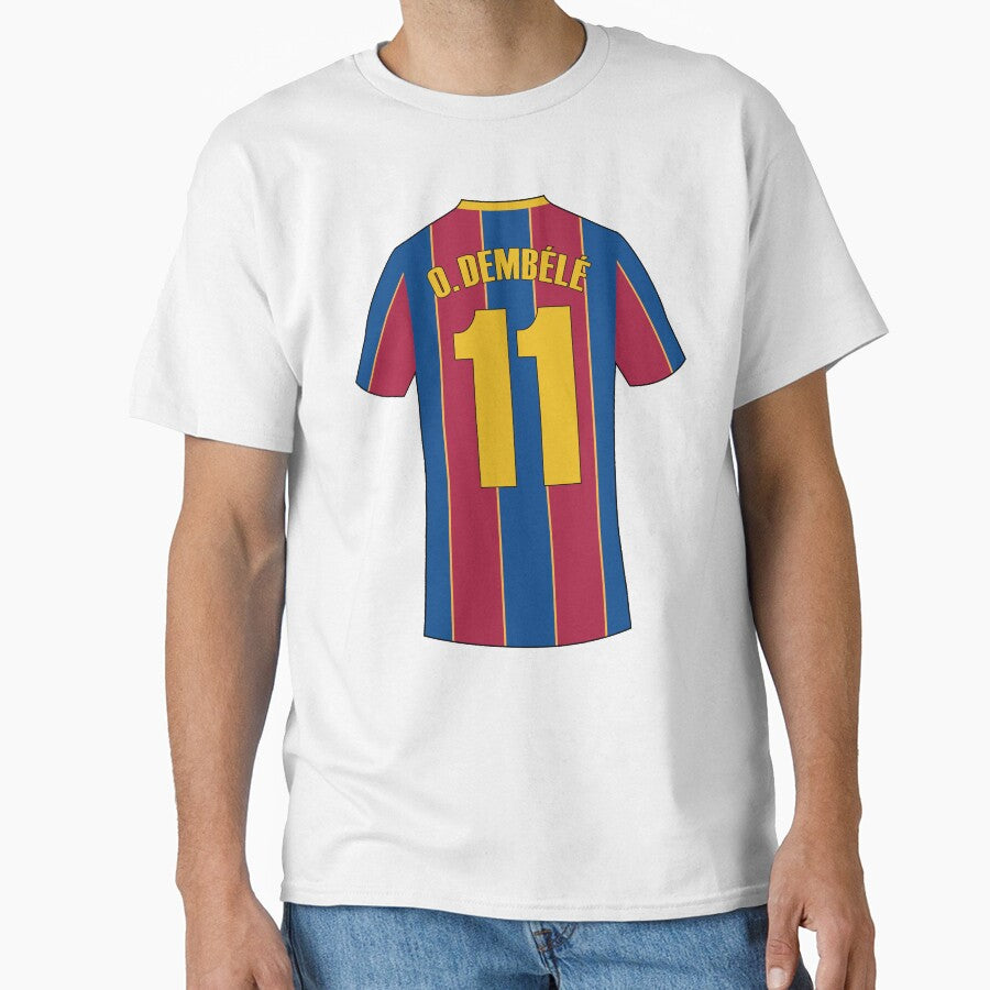 Ousmane dembele Barcelona football jersey by Justtrendytees