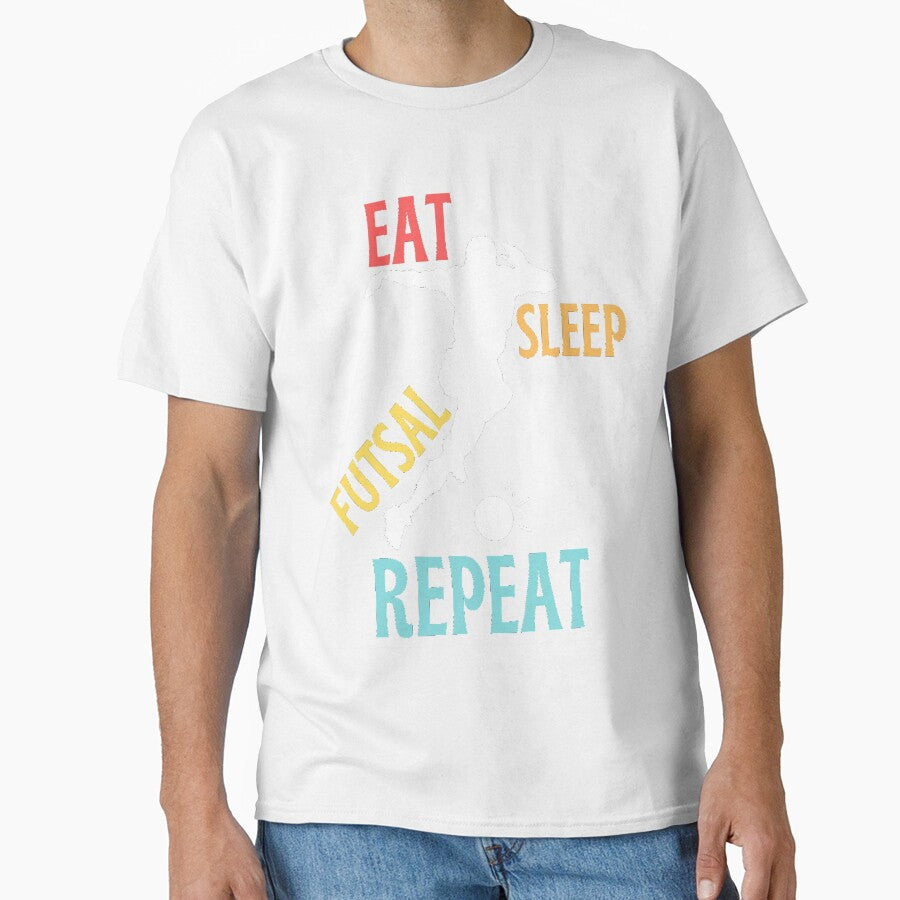 Funny And Classic Eat Sleep Futsal Repeat Design Football And Soccer Lovers by chetan786