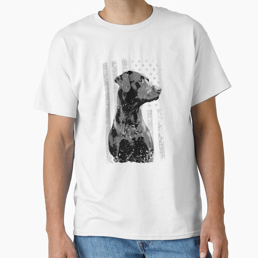 Patriotic USA Flag Black Labrador gift for Lab Owners Short Sleeve by Goleon12