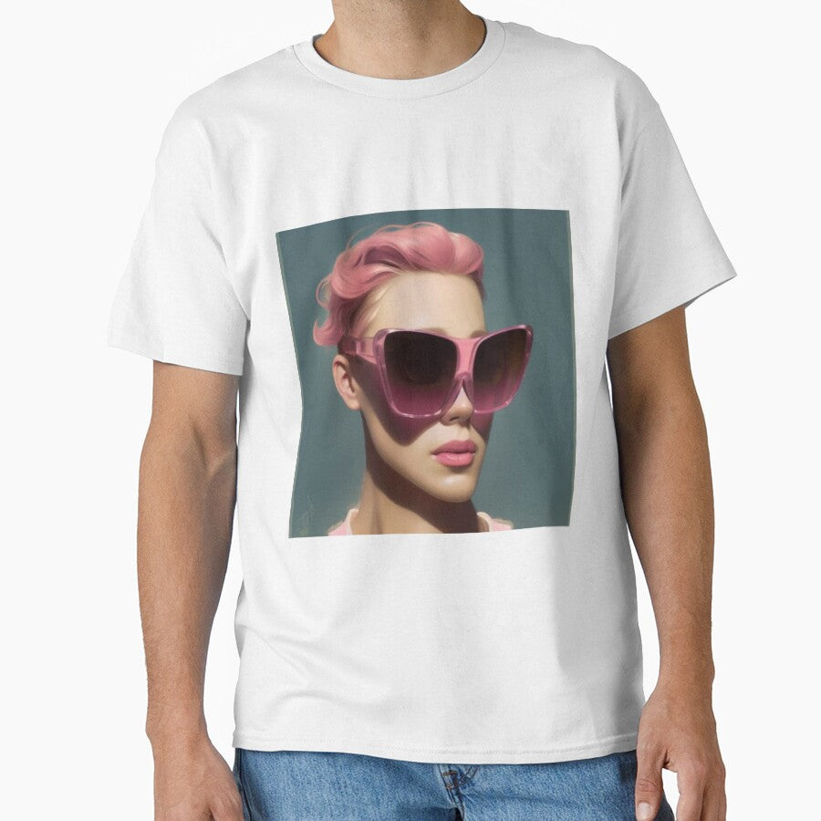 Portrait of Woman with Large Pink Sunglasses by katiebca2
