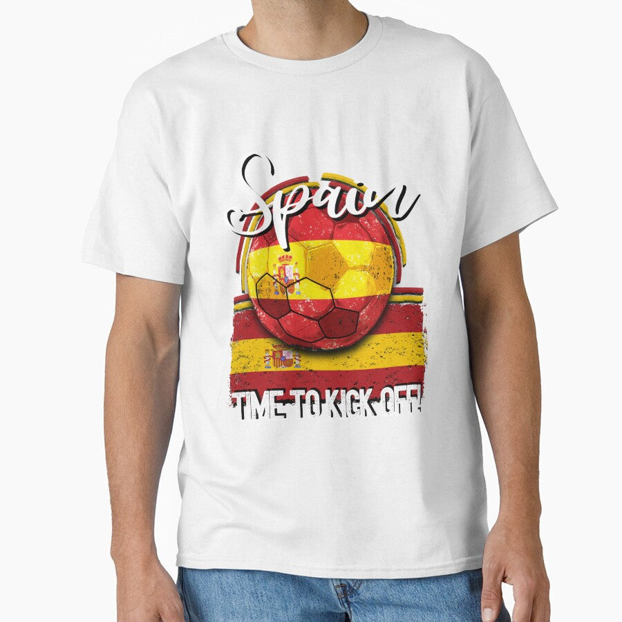 Spain Football Time to Kick Off, Vintage Soccer Ball by orangeblue21