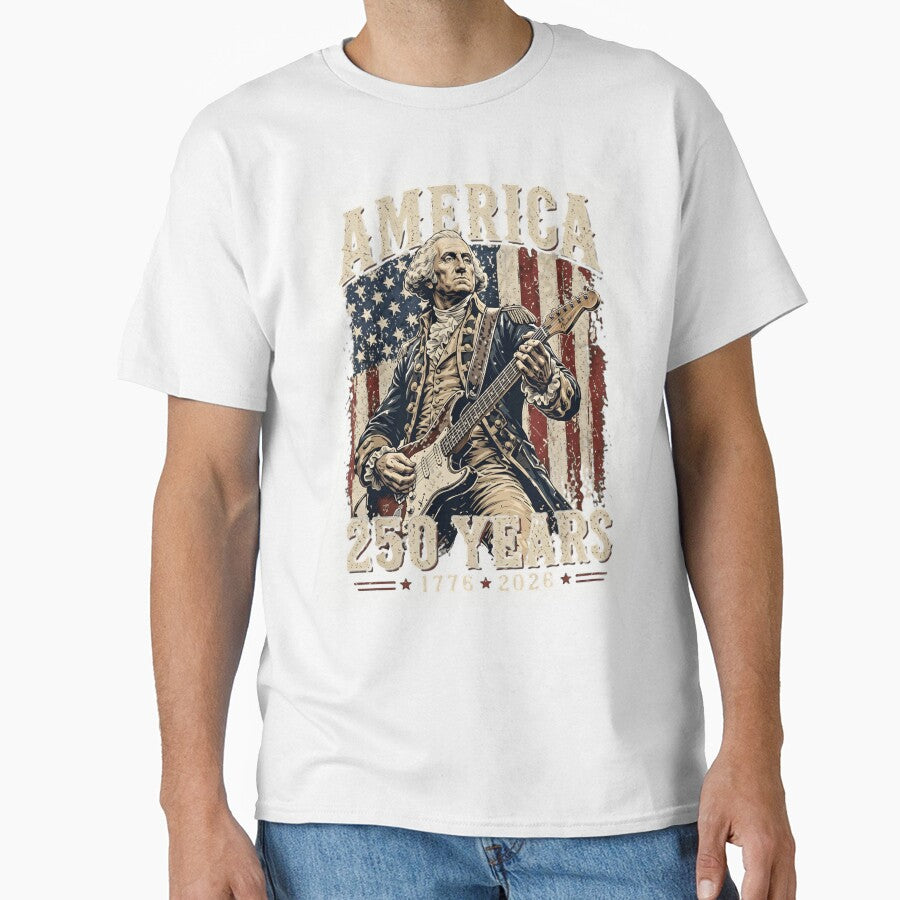 George Washington Rock Star America 250 Years 1776-2026 Patriotic Vintage by haitrieuic96