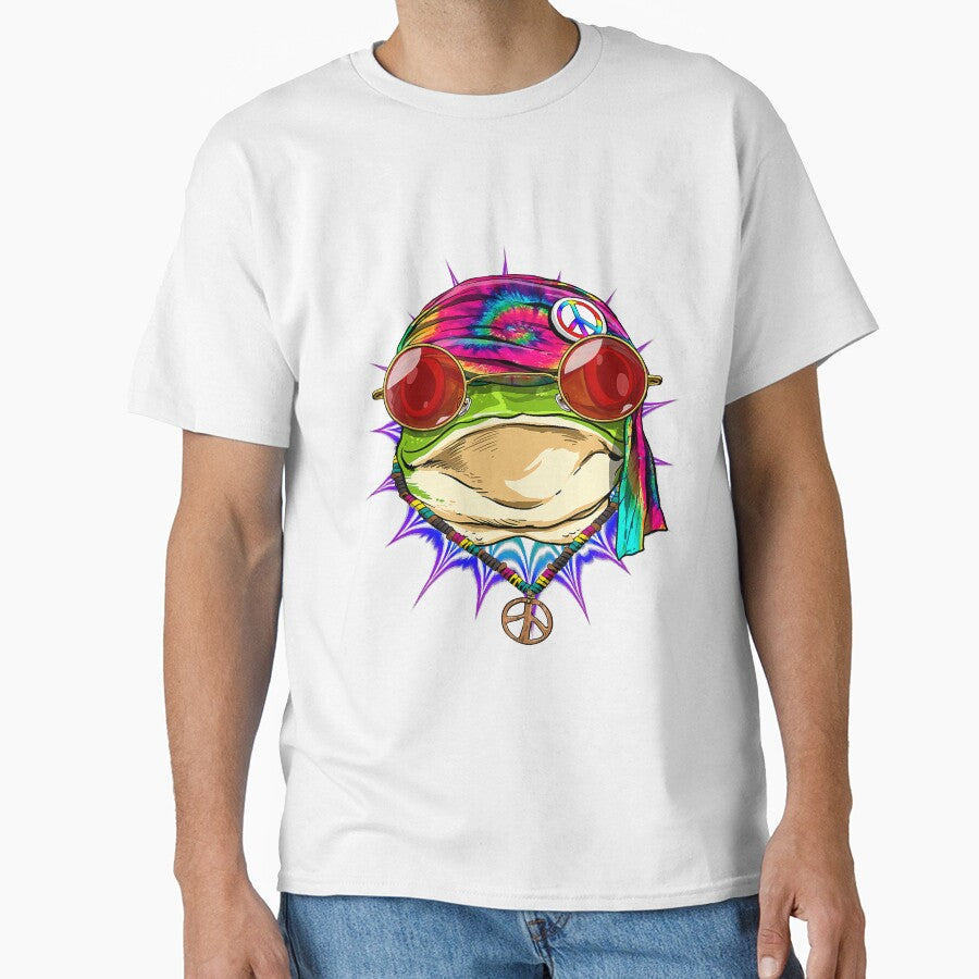 Hippie Frog Toad Tie Dye Peace Sign Psychedelic Frog Lover 4 by FamilyRoyal