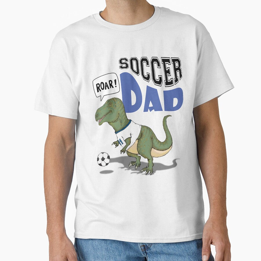 Soccer Dad Dinosaur Funny T Rex Football Dad Gift for Soccer Fathers by E20STUDIO