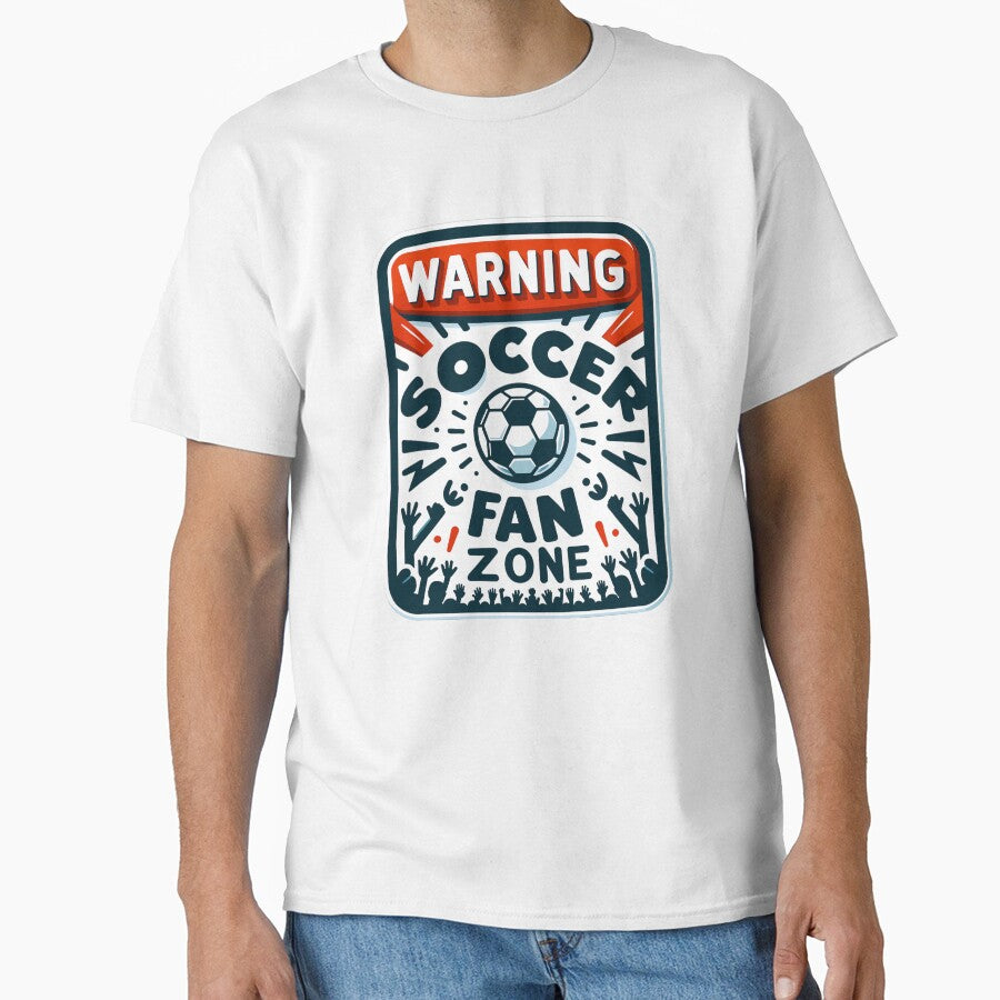 Warning Soccer Fan Zone Funny Football Lover Gift for Game Day Fans by CyfroweMysli