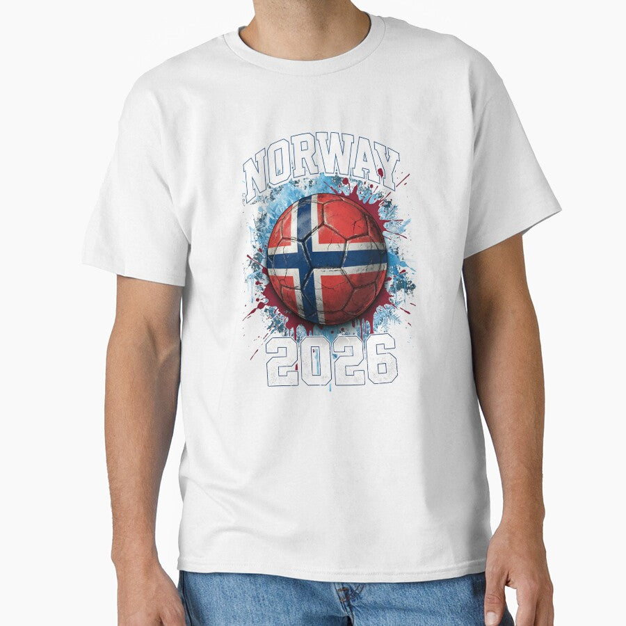 Norway 2026 Soccer - Paint Splash Flag Ball by Imaginationbeyond