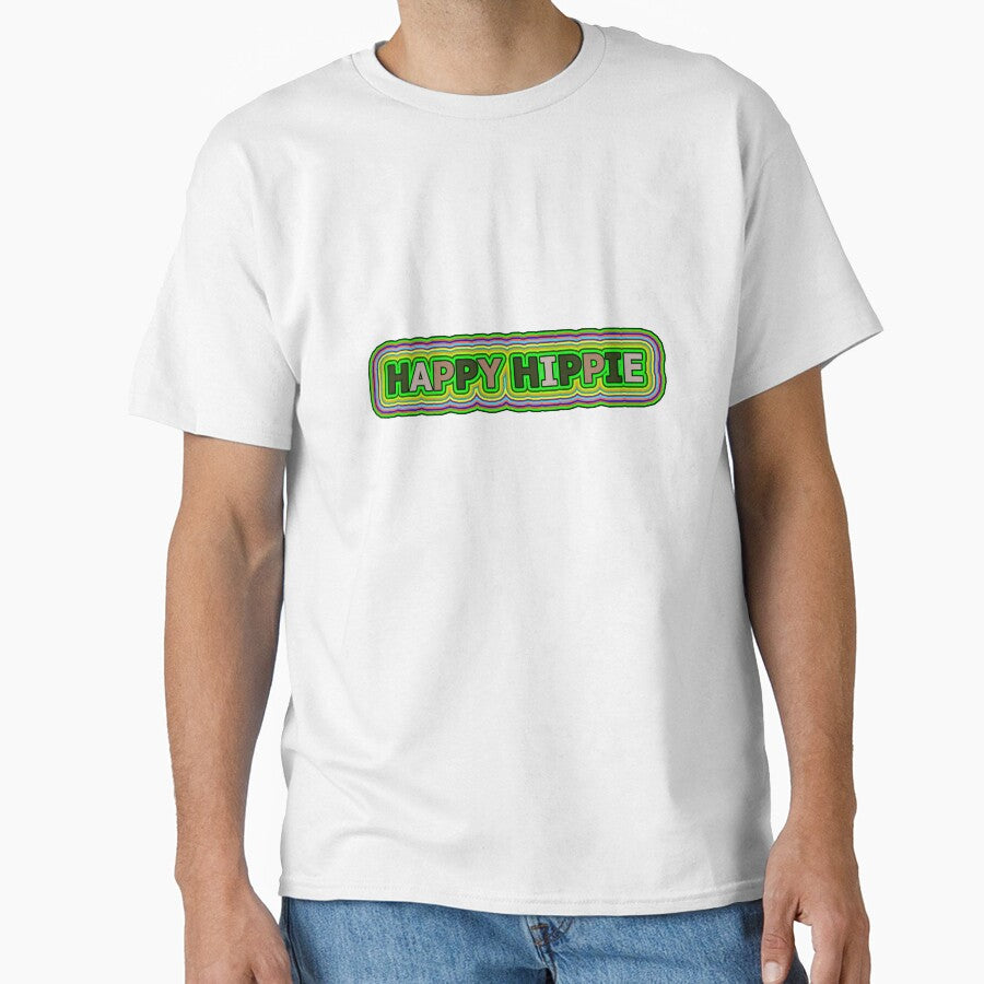 Happy Hippie Words Hippie Vibes Retro Lines 4 of 4 by Beachy