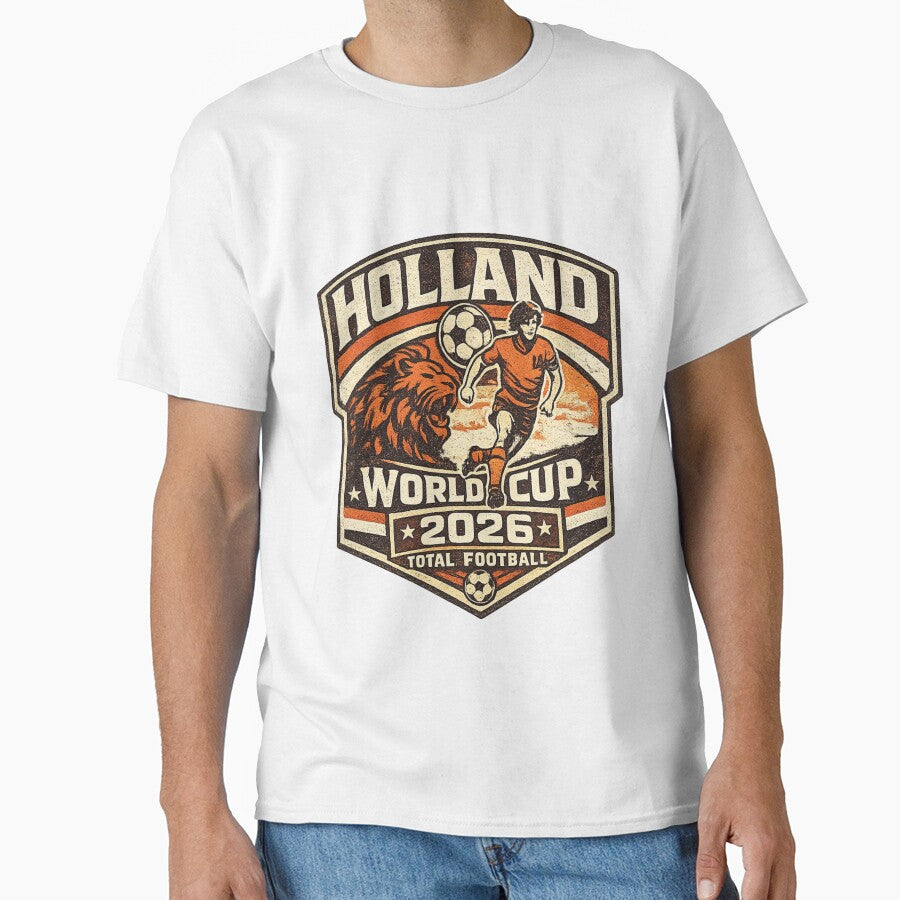 Holland World Cup 2026 Total Football Retro Vintage T-Shirt by ArthUpscale