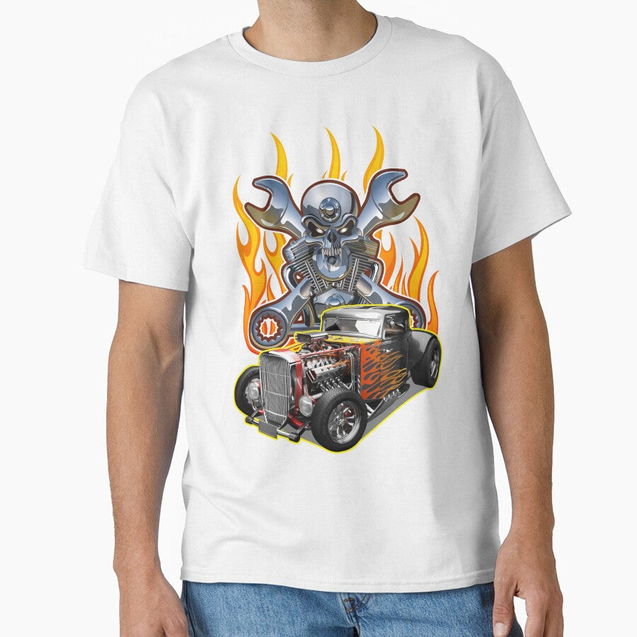 Hot Rod Skull & Flames by Fairyjam