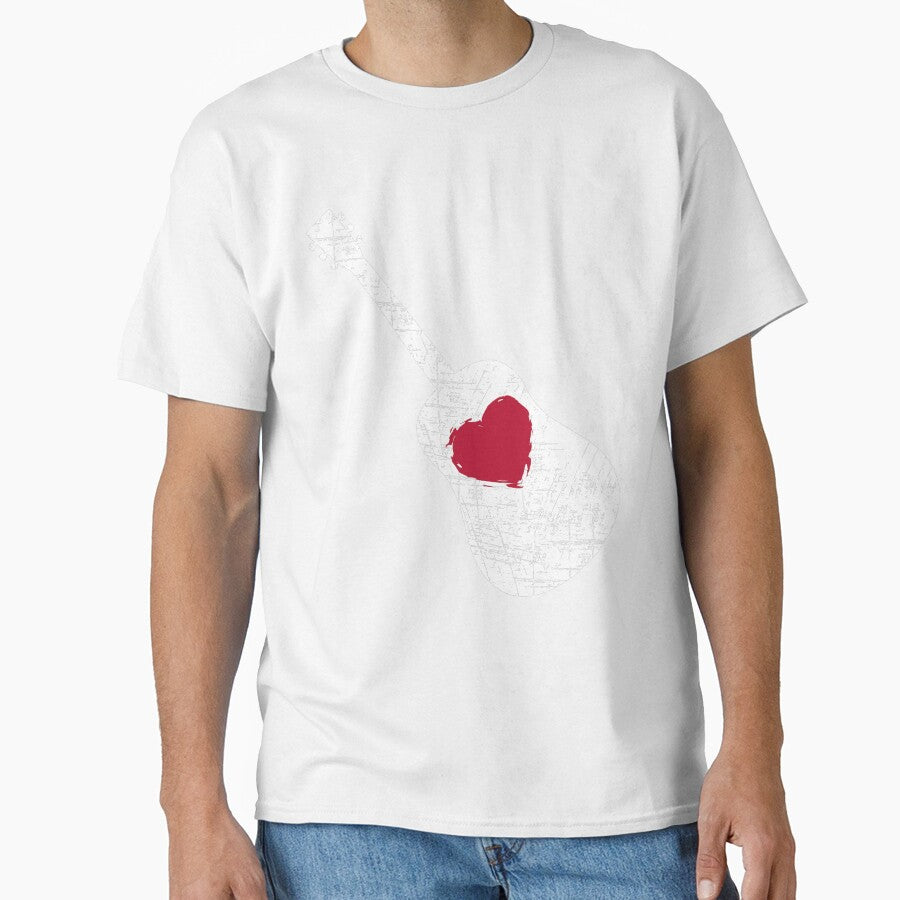 Acustic Guitar with Heart Grunge Dark Style Design for Guitars Lovers by StanPera