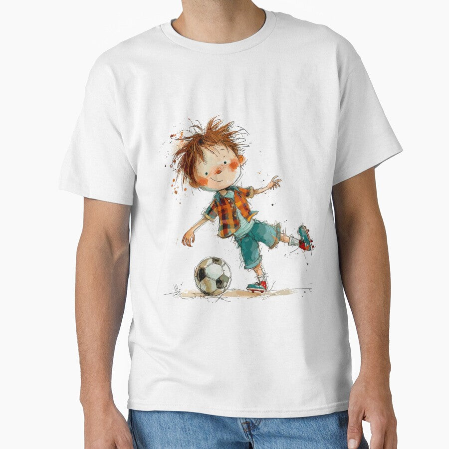 Little Boy Playing Soccer by Liededrom.