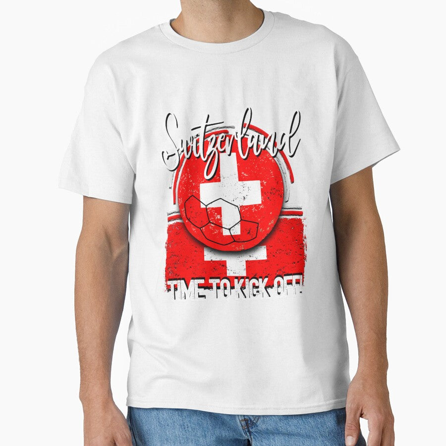 Switzerland Football Time to Kick Off, Vintage Soccer Ball by orangeblue21