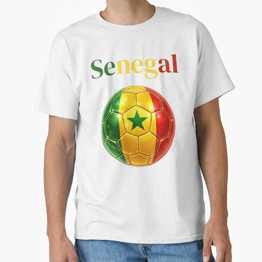 Senegal Soccer Ball Green Yellow Red Football Design African Flag Sports Fan Gift by ArtSpark Studio