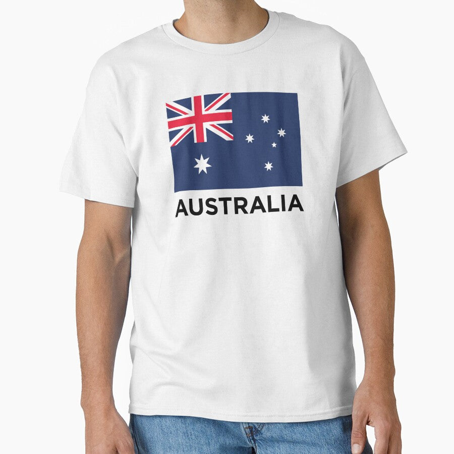 Australia Flag With Text (On White) by STUDIO-72