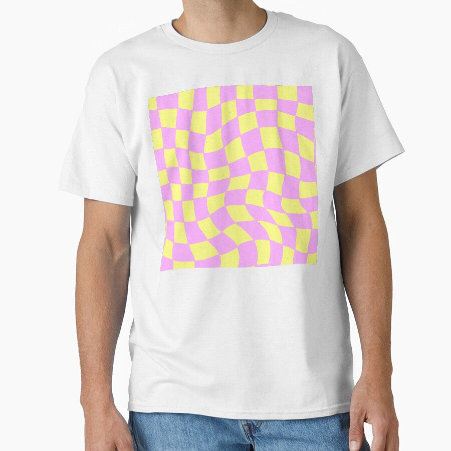 Y2K Pink Lipgloss And Yellow Wavy Checkered Pattern by DEC02