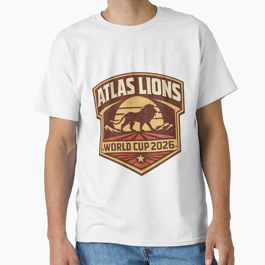 Atlas Lions World Cup 2026 Retro Vintage Football T-Shirt by ArthUpscale