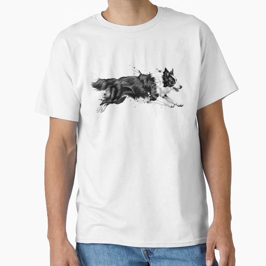 Border Collie Jumping – Dynamic Watercolor by josiasalves65