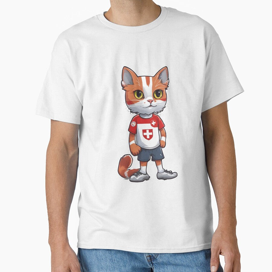 SWITZERLAND Sports Team: a Cat wearing colours of Swiss Flag D30 by PerfectDay2Play