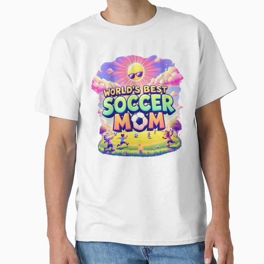 Funny World's Best Soccer Mom Shirt&Gift Design - Cartoon Soccer Field by TheGaliyaStudio