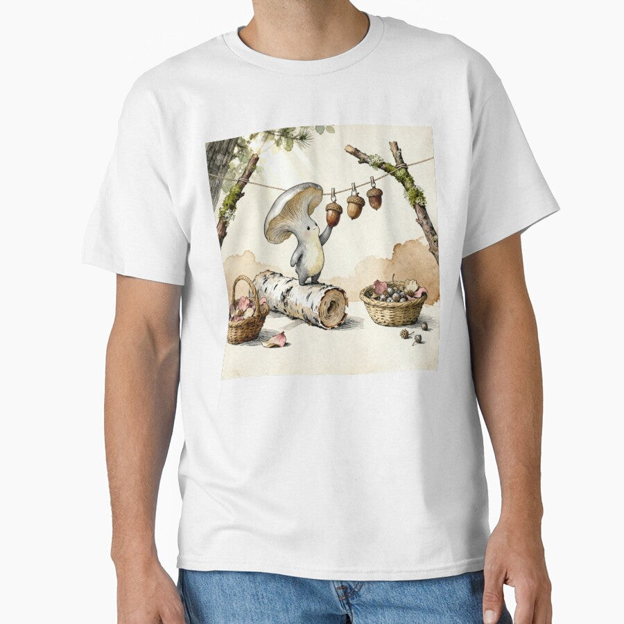 Mushroom Folk Laundry Day - Cottagecore Forest Art by PictorialWhimsy