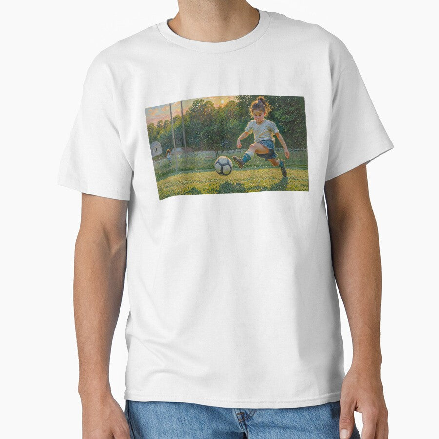 Little girl playing football by sid1802