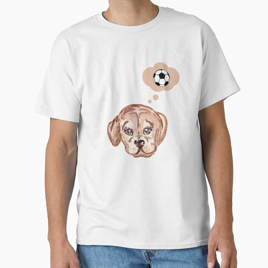 Cute puppy thinking about soccer by ijdesigns