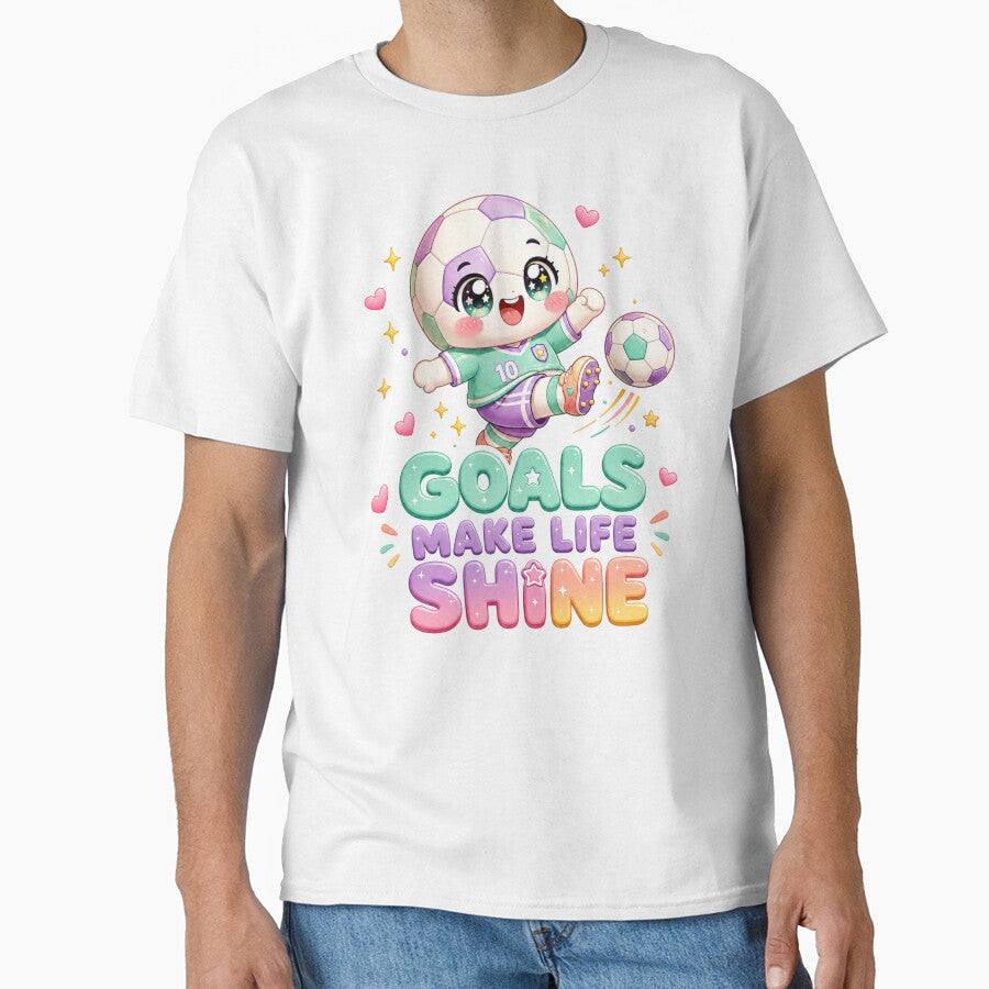 Goals Make Life Shine | Kawaii Soccer Girl Pastel Aesthetic by Dulxoz
