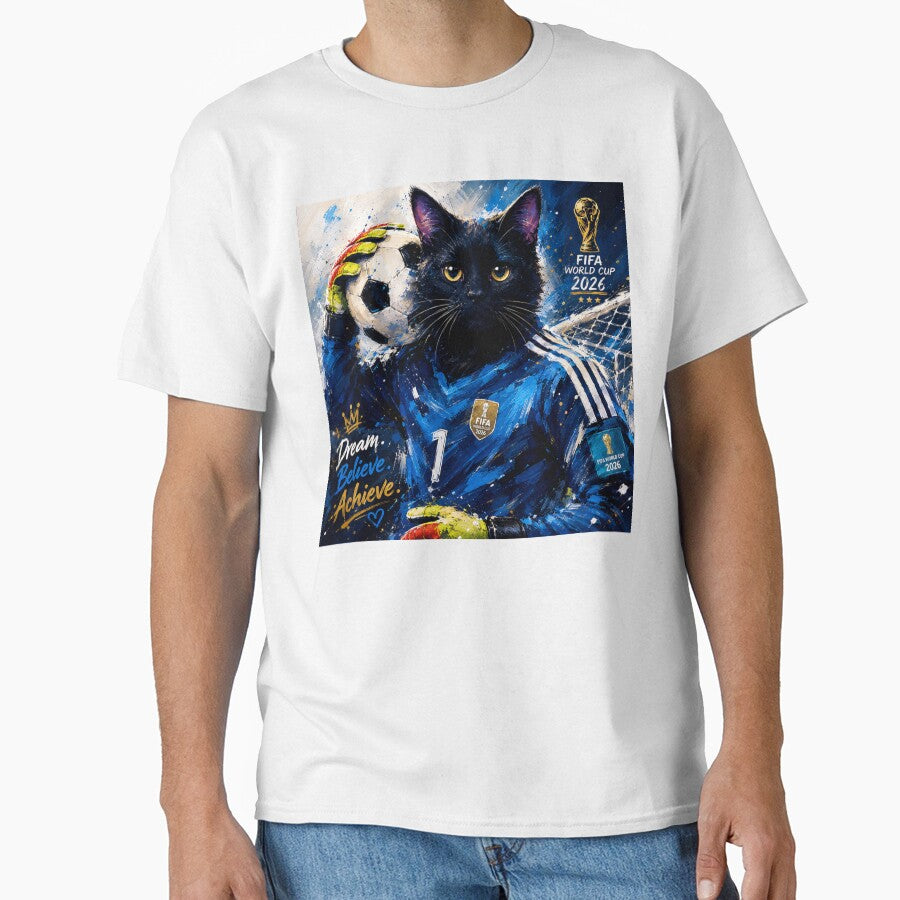 Soccer Goalkeeper Cat Art | Cute Black Cat Football Illustration | Sports Wall Decor by AbstractAuraArt