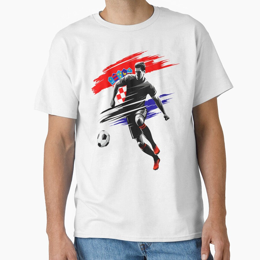 Football Soccer Croatia Croatian Flag Player Grunge Silhouette by Infinitee8hirts