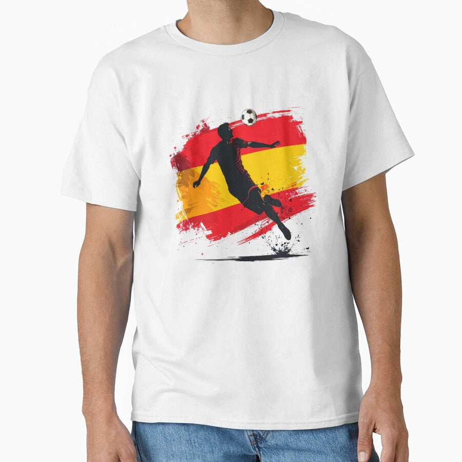 Spain Soccer Player Art — España Football Flag Action Fan Print by icemanphotos